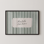 This Feels Like Home Vintage Stripes Landscape in Green