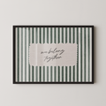 We Belong Together Vintage Stripes Landscape in Green