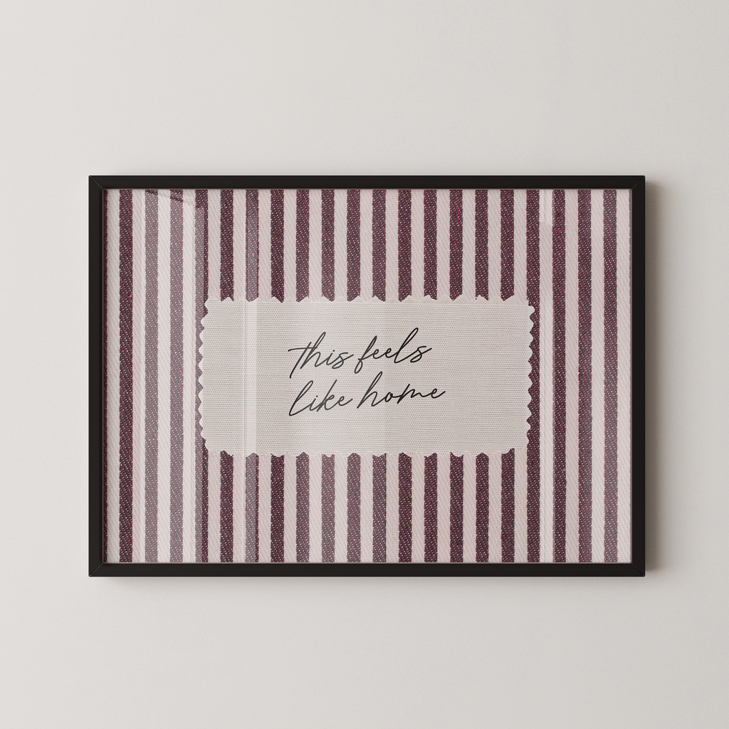 This Feels Like Home Vintage Stripes Landscape in Red