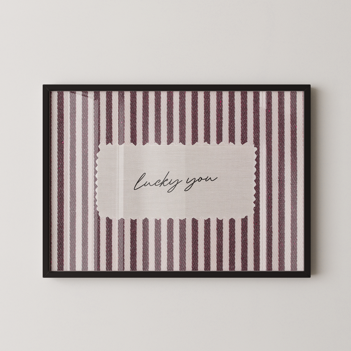 Lucky You Vintage Stripes Landscape in Red
