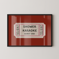 Shower Karaoke Ticket in Red