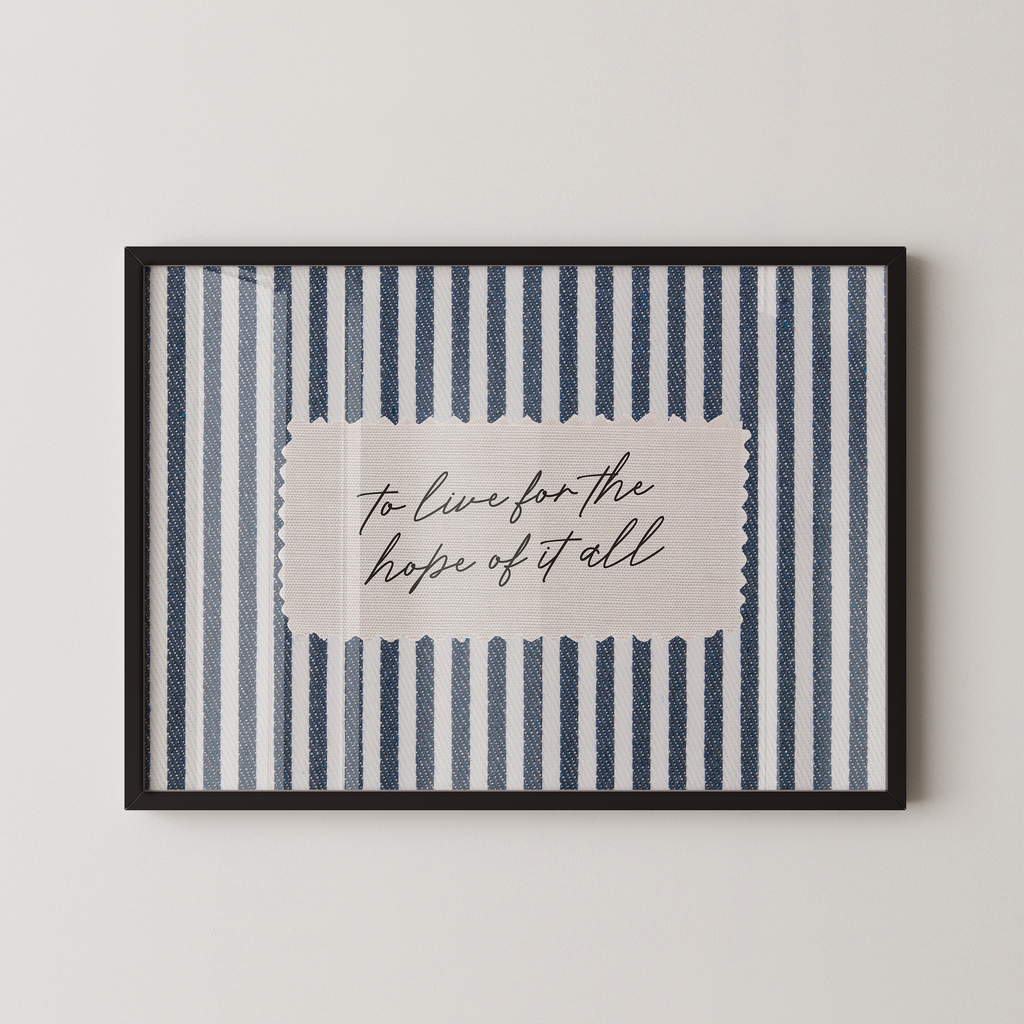 To Live for the Hope of it All Vintage Stripes in Blue