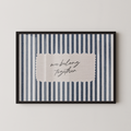 We Belong Together Vintage Stripes Landscape in Blue