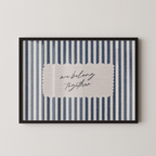 We Belong Together Vintage Stripes Landscape in Blue