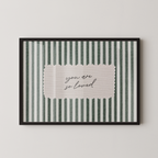 You Are So Loved Vintage Stripes Landscape in Green