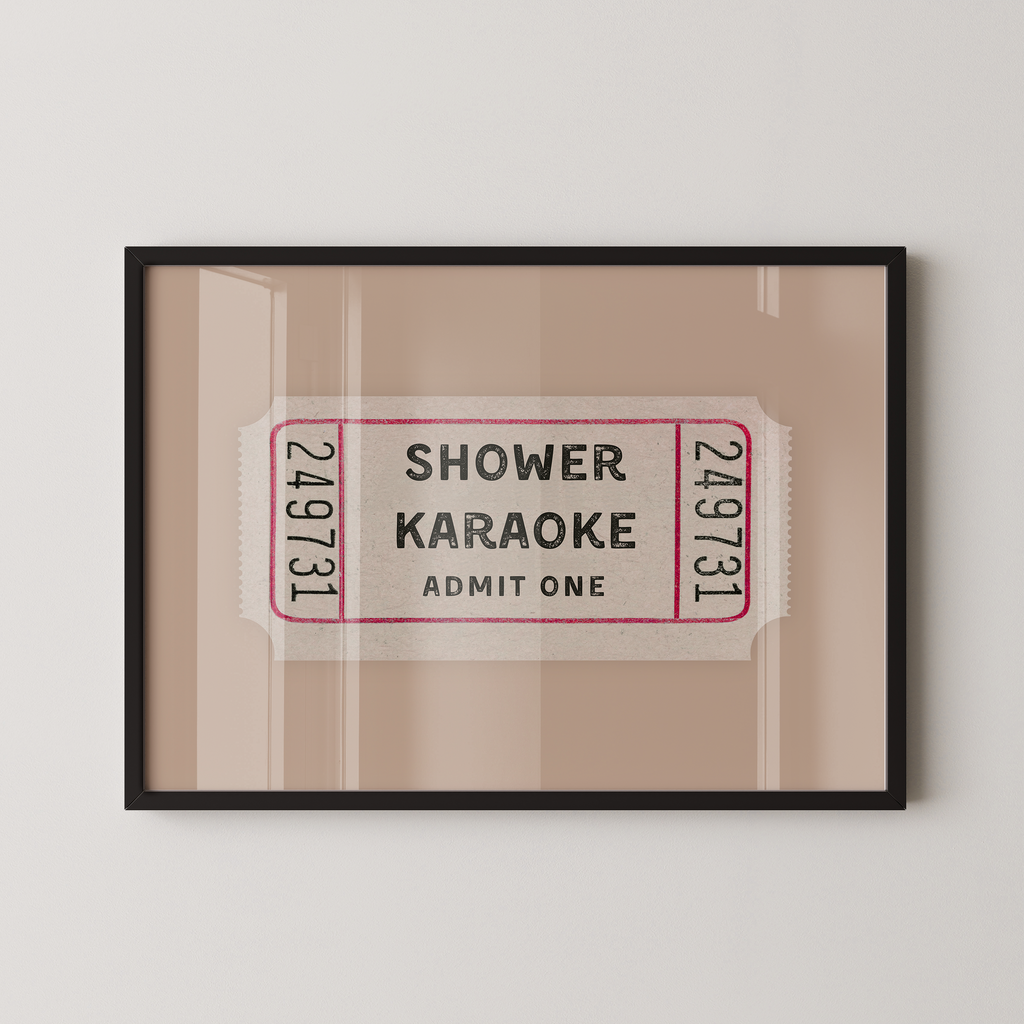 Shower Karaoke Ticket in Beige