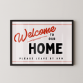 Welcome to Our Home Retro Print in Red