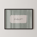 Lucky You Vintage Stripes Landscape in Green