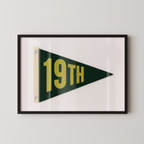 19th Hole Golf Flag Green and Yellow