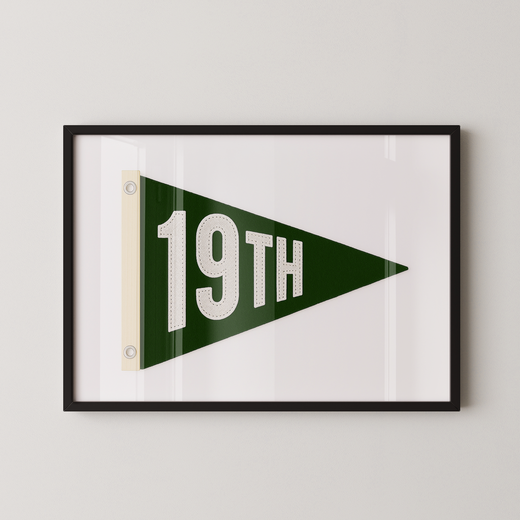 19th Hole Golf Flag in Green