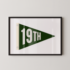 19th Hole Golf Flag in Green