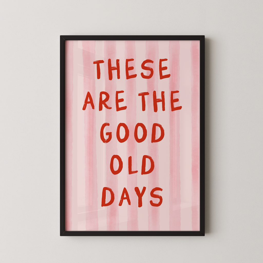 These Are The Good Old Days Striped Print in Red