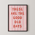 These Are The Good Old Days Striped Print in Red