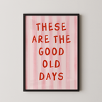 These Are The Good Old Days Striped Print in Red