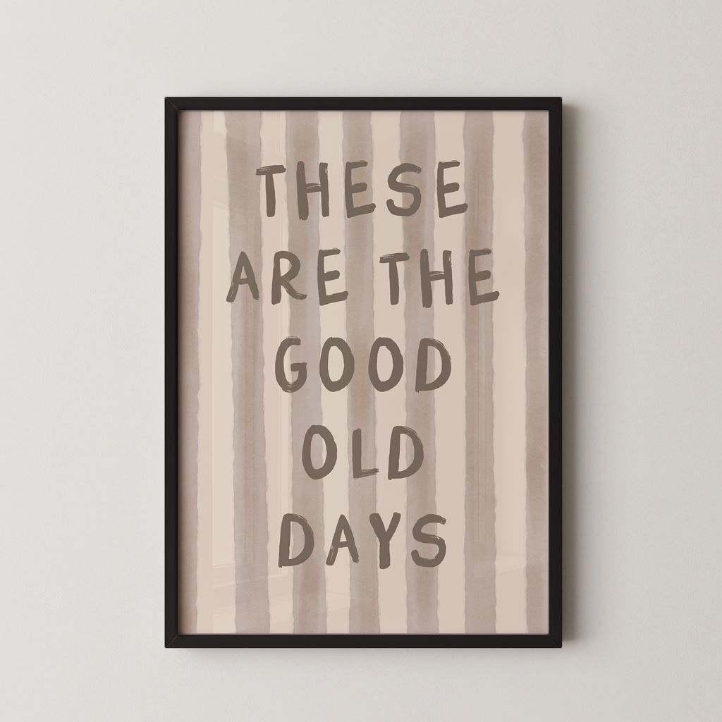 These Are The Good Old Days Striped in Beige