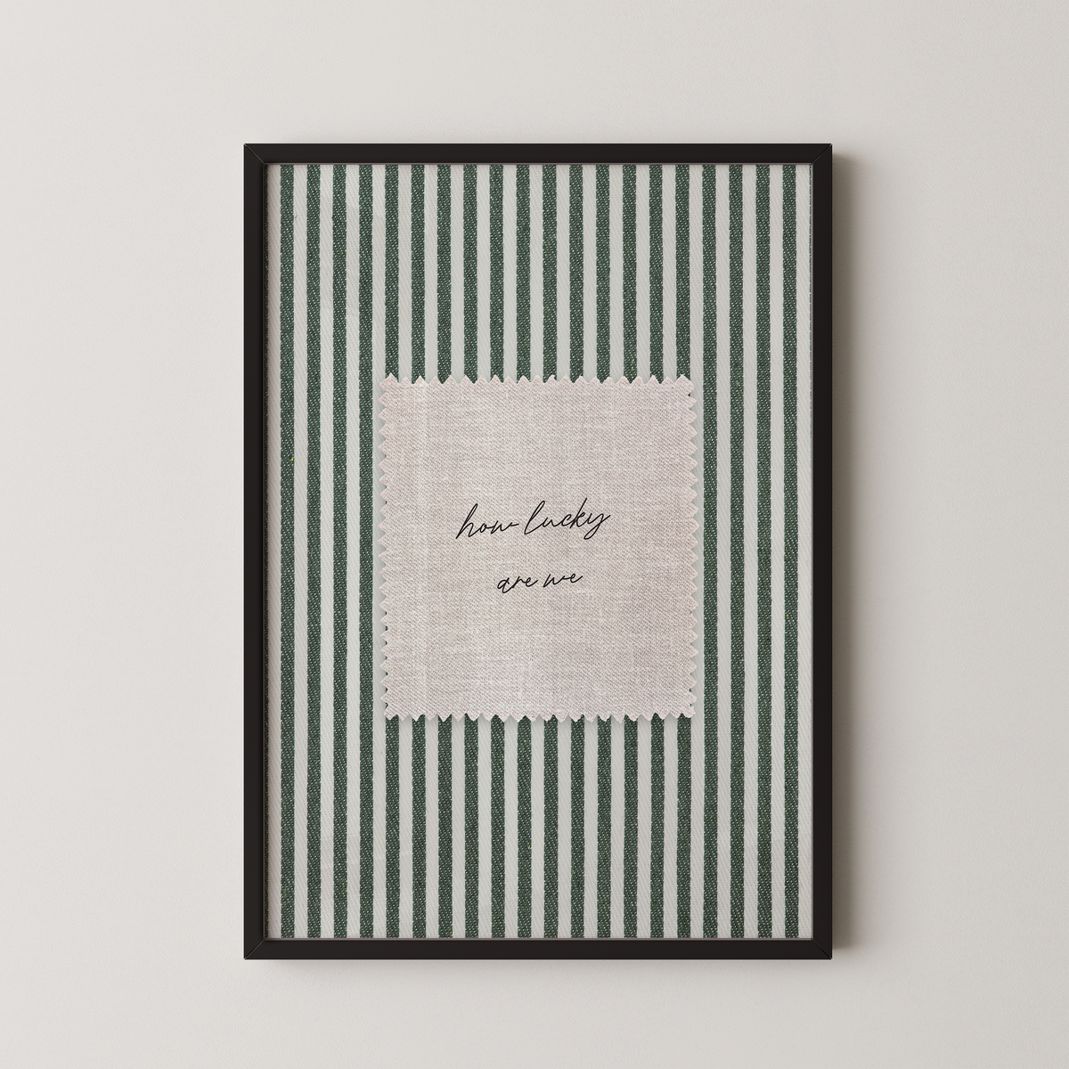 How Lucky Are We Vintage Stripes in Green