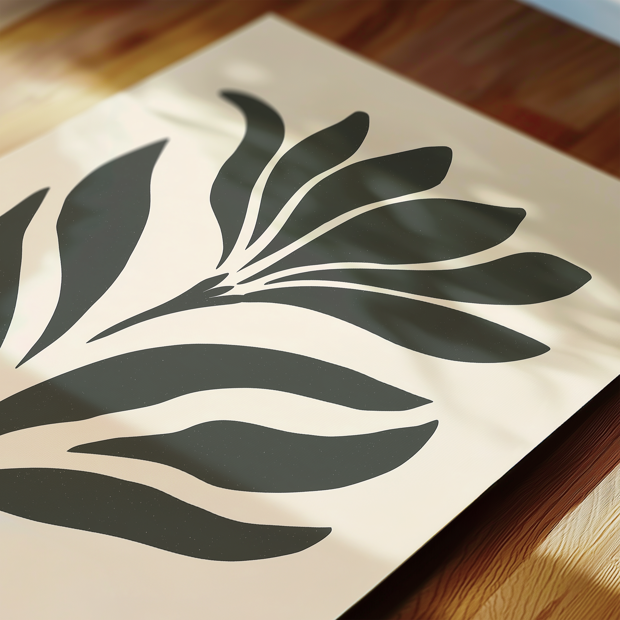 a close-up view of a black and white abstract design on a white background.
