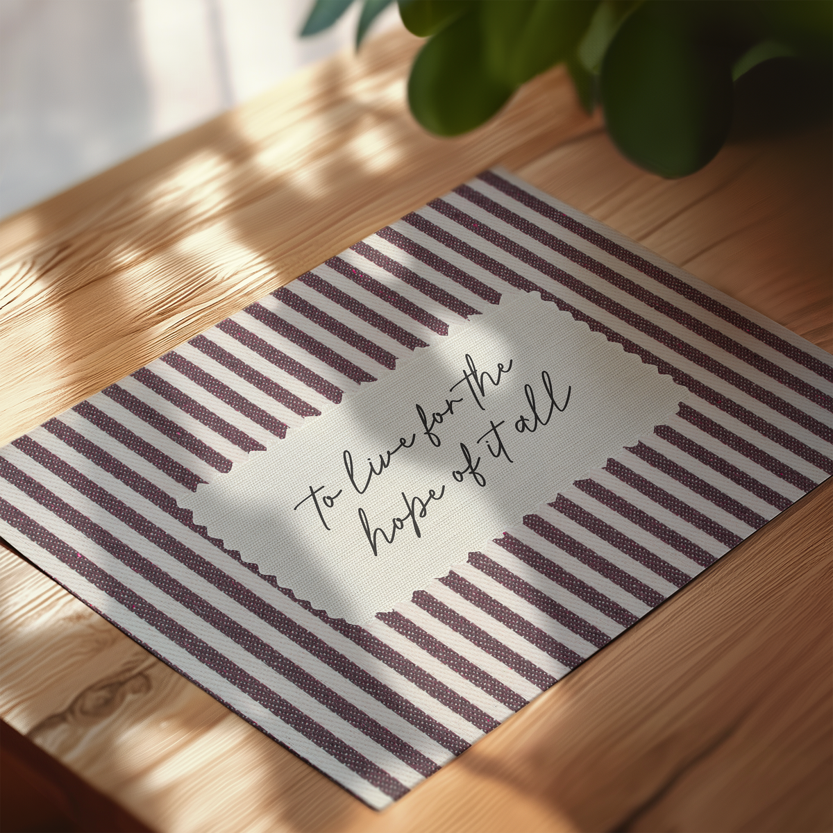 To Live for the Hope of it All Vintage Stripes Landscape in Red