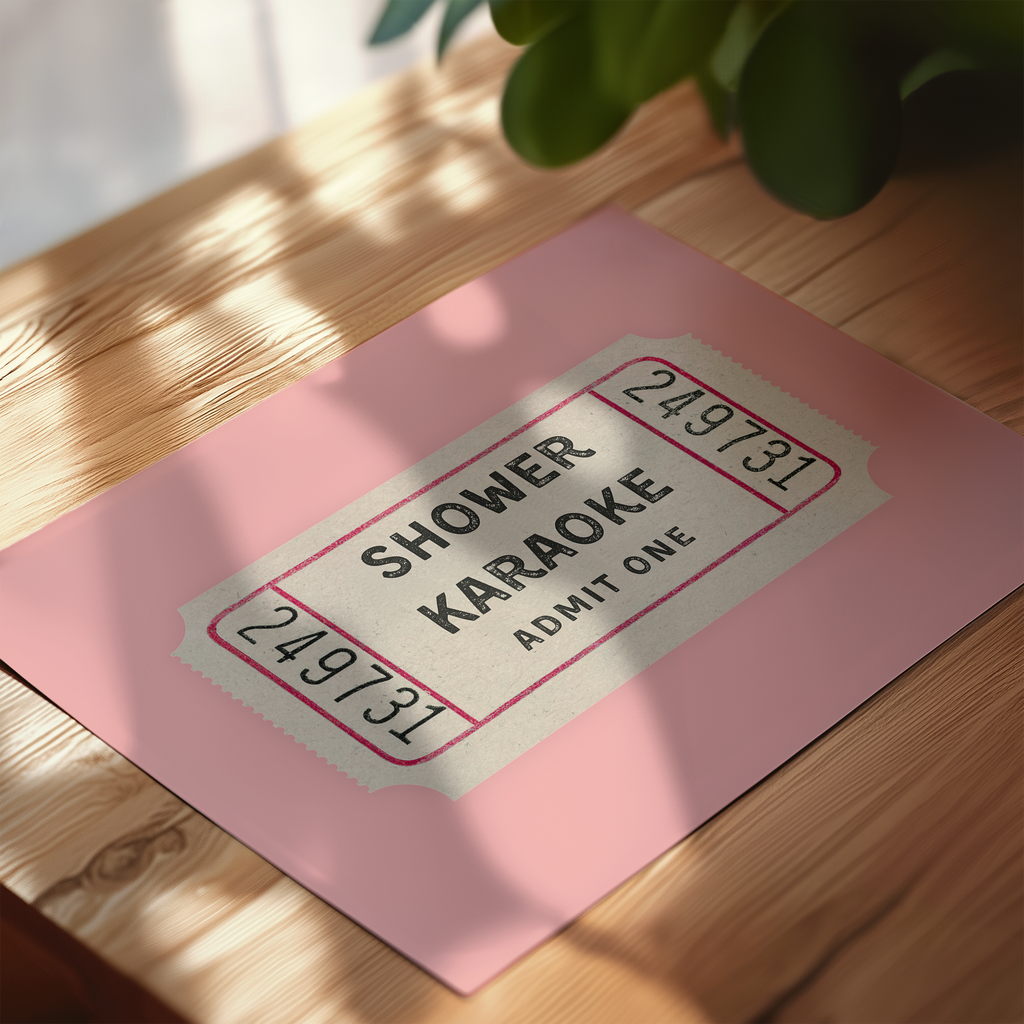 Shower Karaoke Ticket in Pink