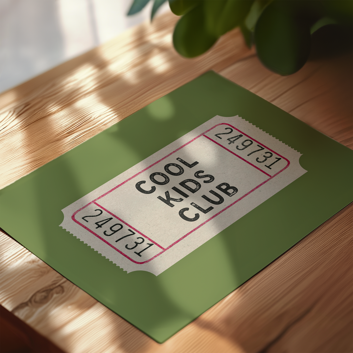 Cool Kids Club Ticket in Green