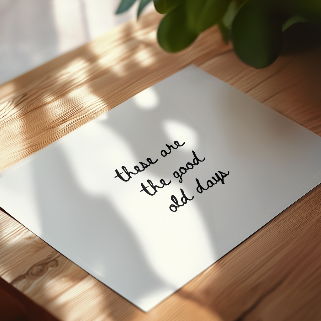 These Are The Good Old Days Script Black
