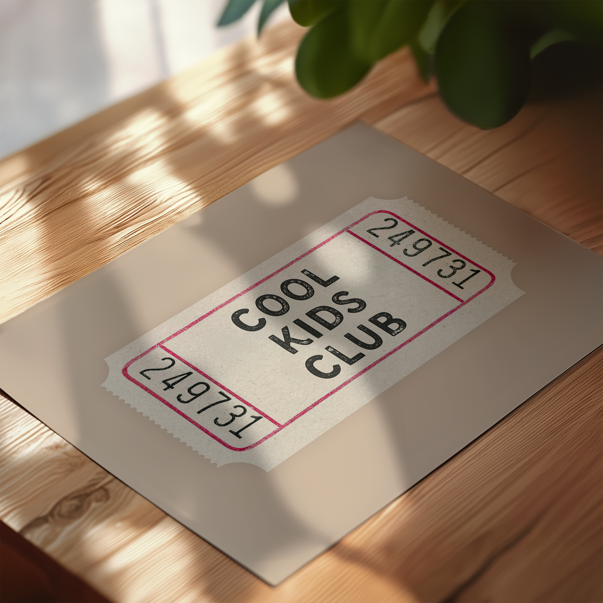 Cool Kids Club Ticket in Beige