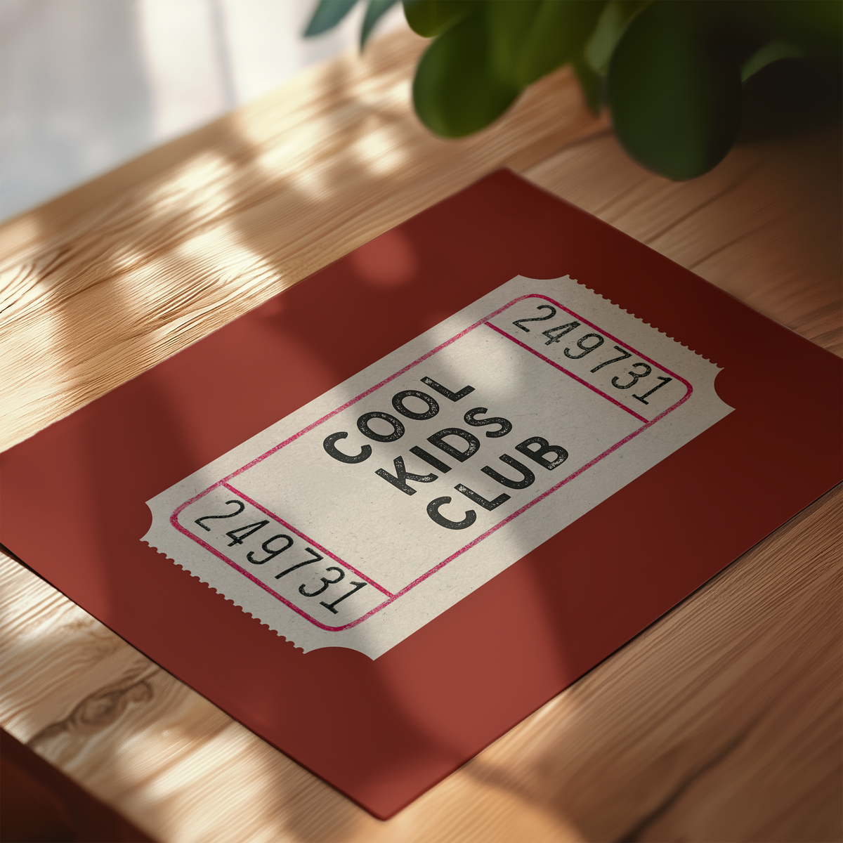 Cool Kids Club Ticket in Red