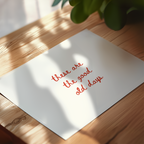 These Are The Good Old Days Script Landscape in Red