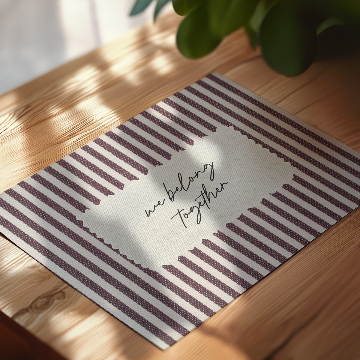 We Belong Together Vintage Stripes Landscape in Red