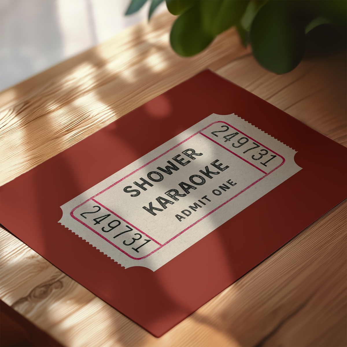 Shower Karaoke Ticket in Red