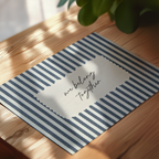 We Belong Together Vintage Stripes Landscape in Blue