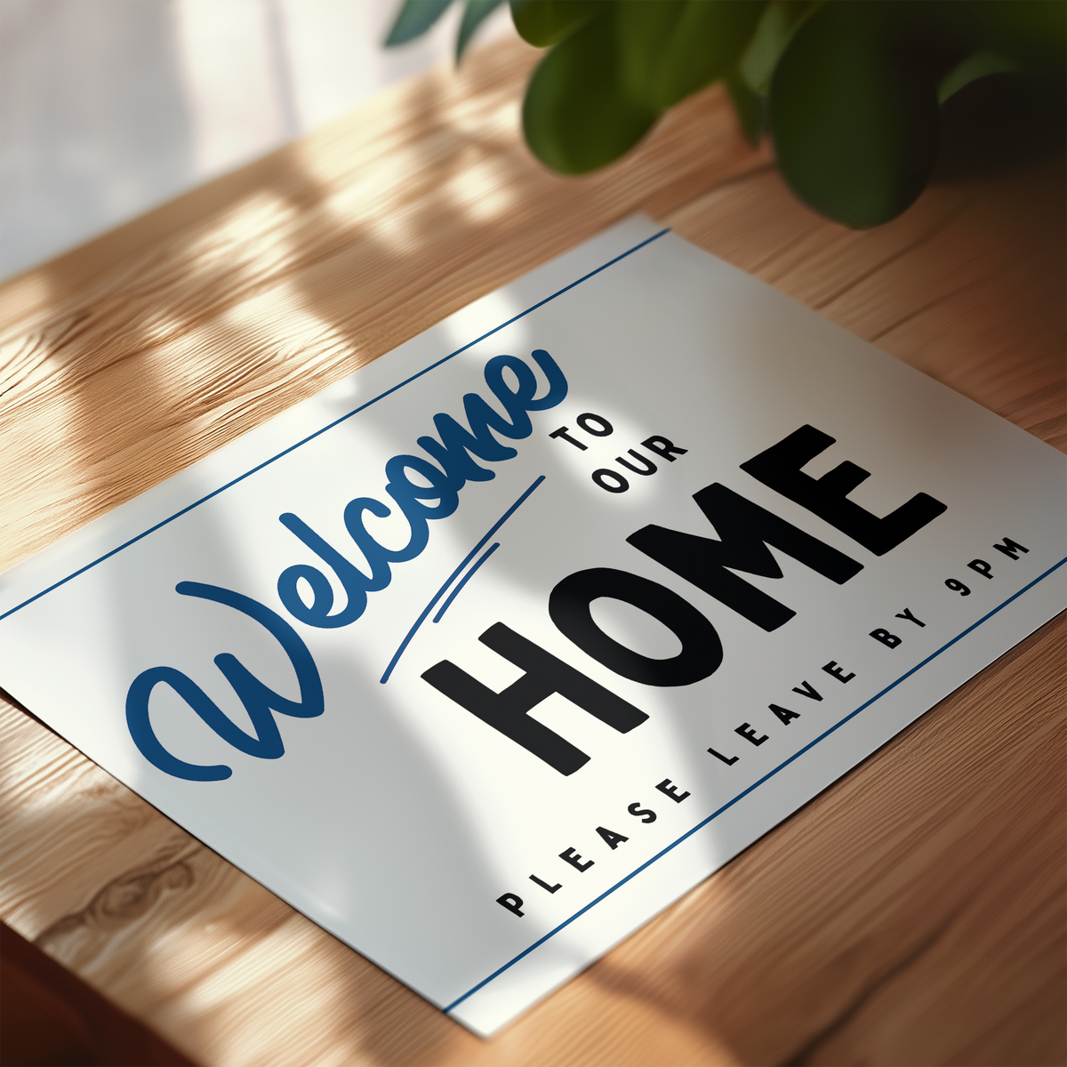 Welcome to our Home Retro Print in Blue