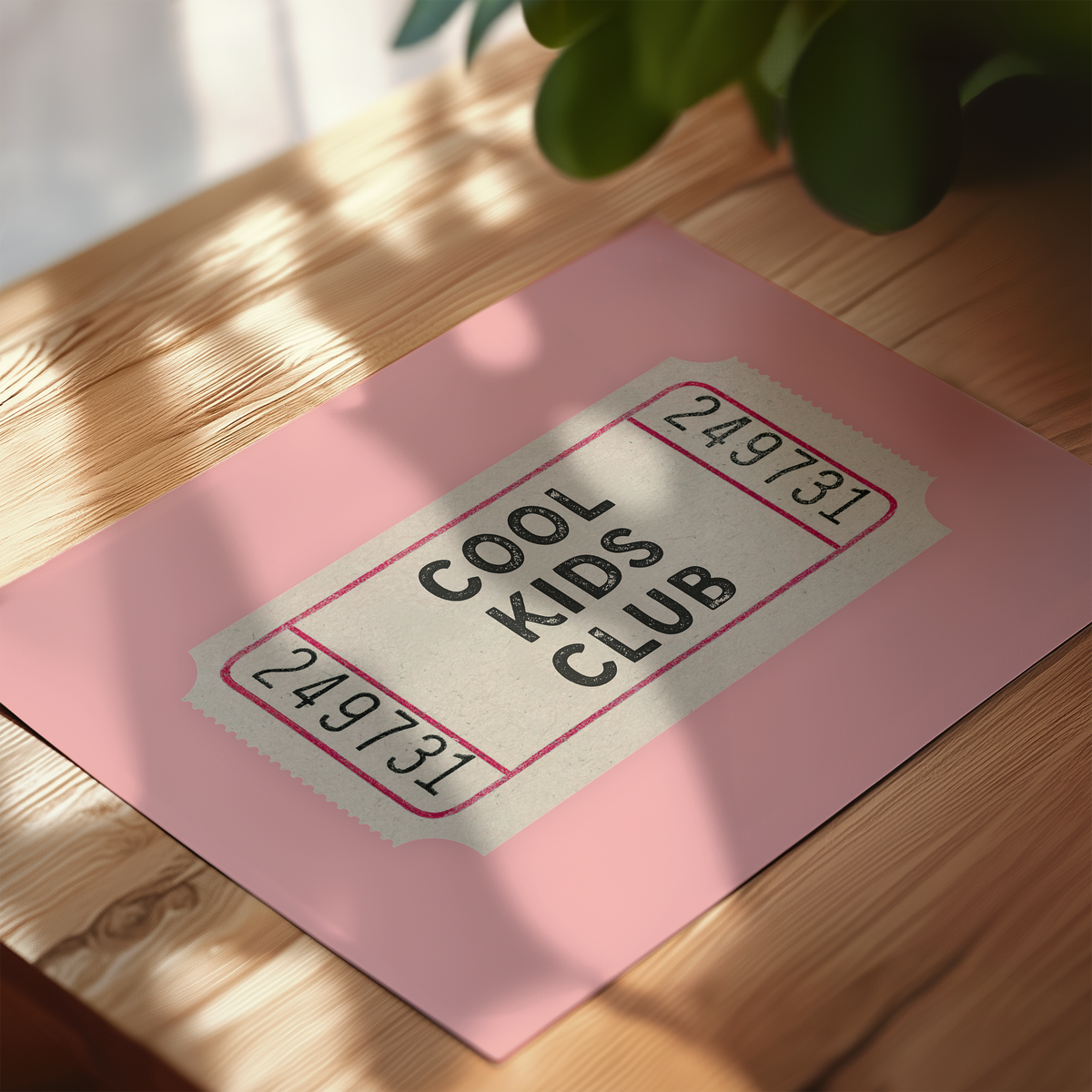 Cool Kids Club Ticket in Pink