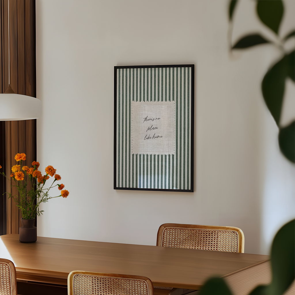 No Place Like Home Vintage Stripes in Green