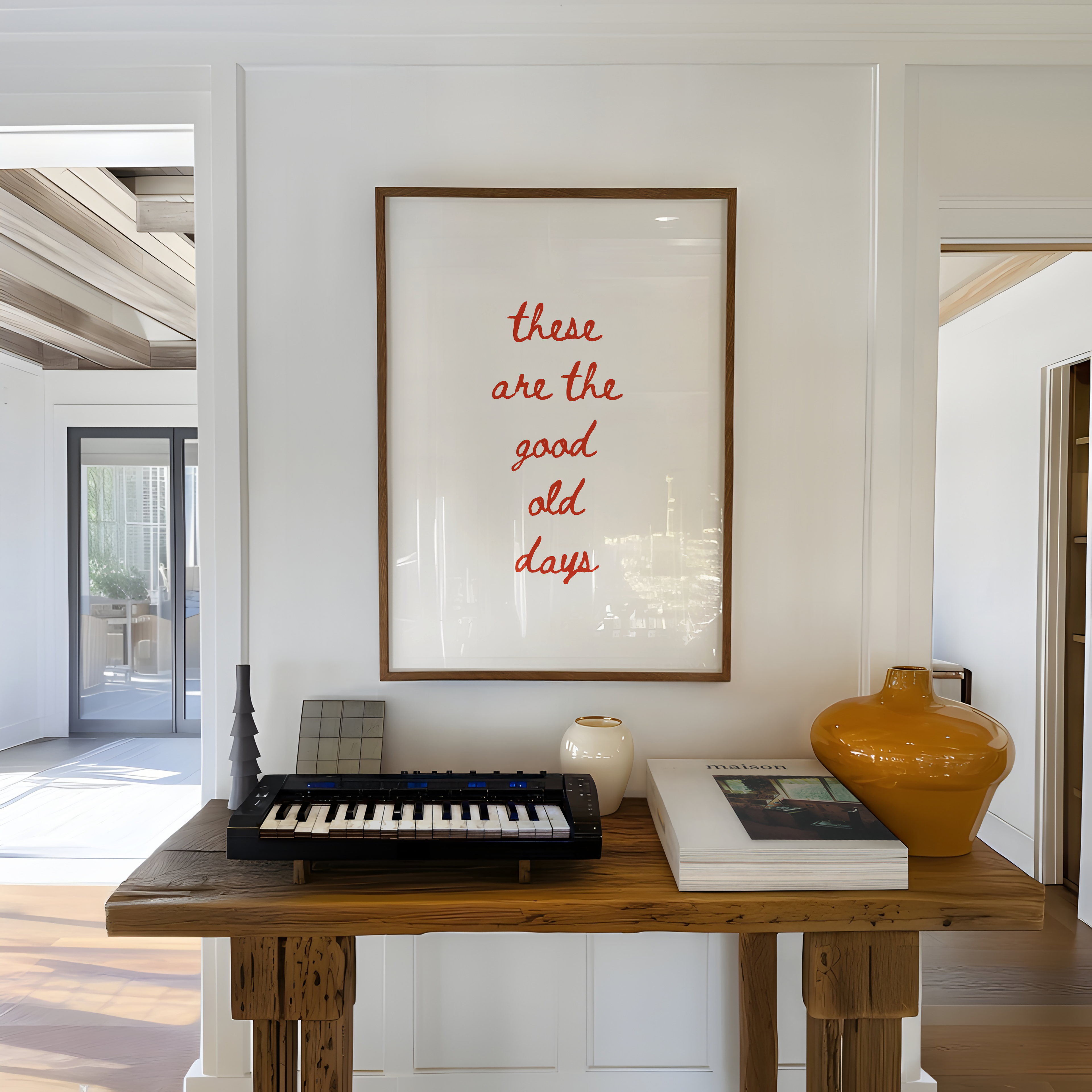 These Are The Good Old Days Script in Red