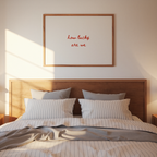 How Lucky Are We Script Landscape in Red