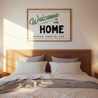 Welcome to Our Home Retro Print in Green