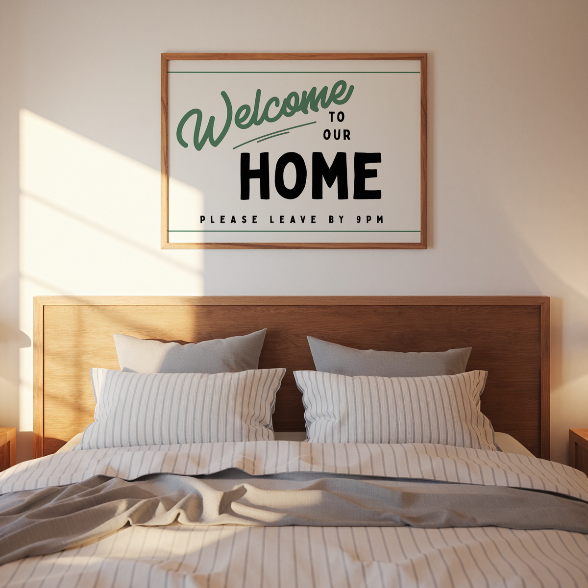 Welcome to Our Home Retro Print in Green