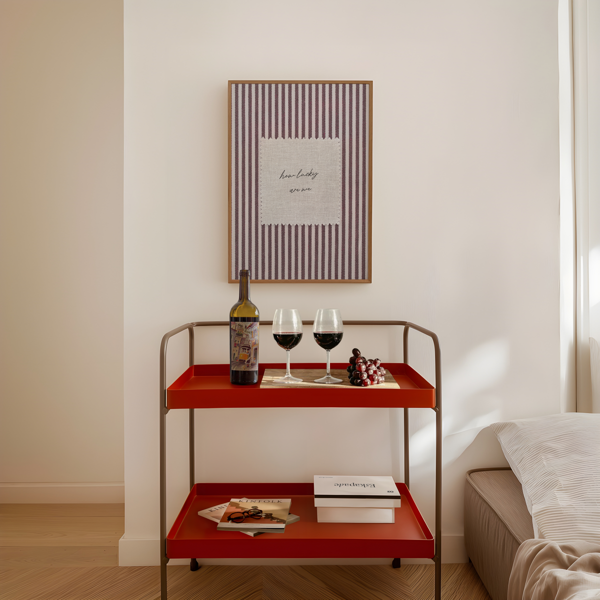 How Lucky Are We Vintage Stripes in Red