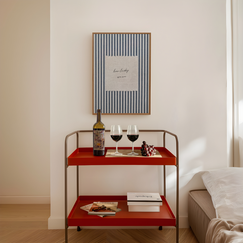 How Lucky Are We Vintage Stripes in Blue