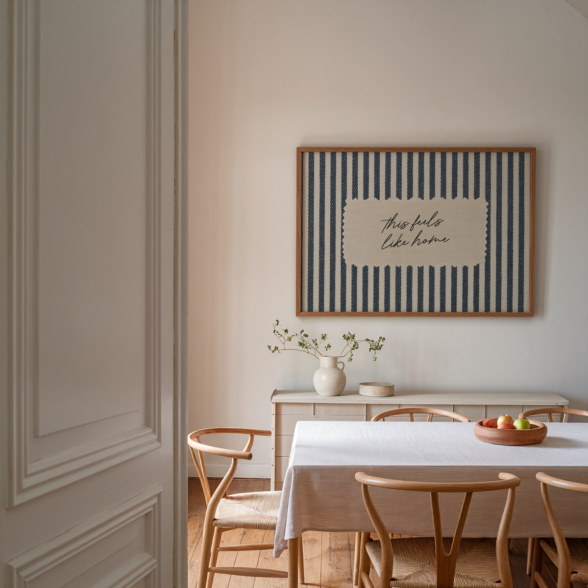 This Feels Like Home Vintage Stripes in Blue