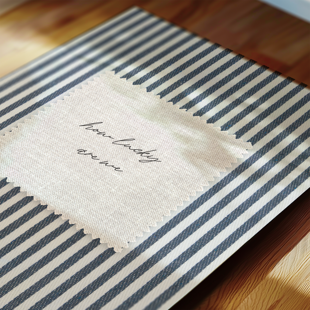 How Lucky Are We Vintage Stripes in Blue