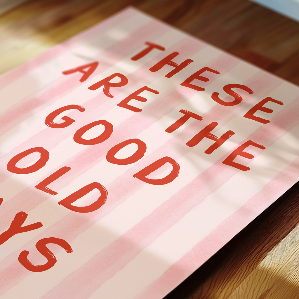 These Are The Good Old Days Striped Print in Red