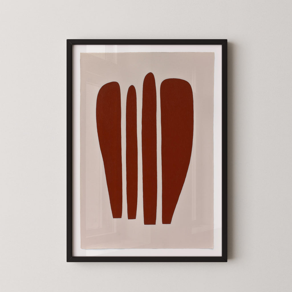 a framed abstract artwork with a minimalist design.