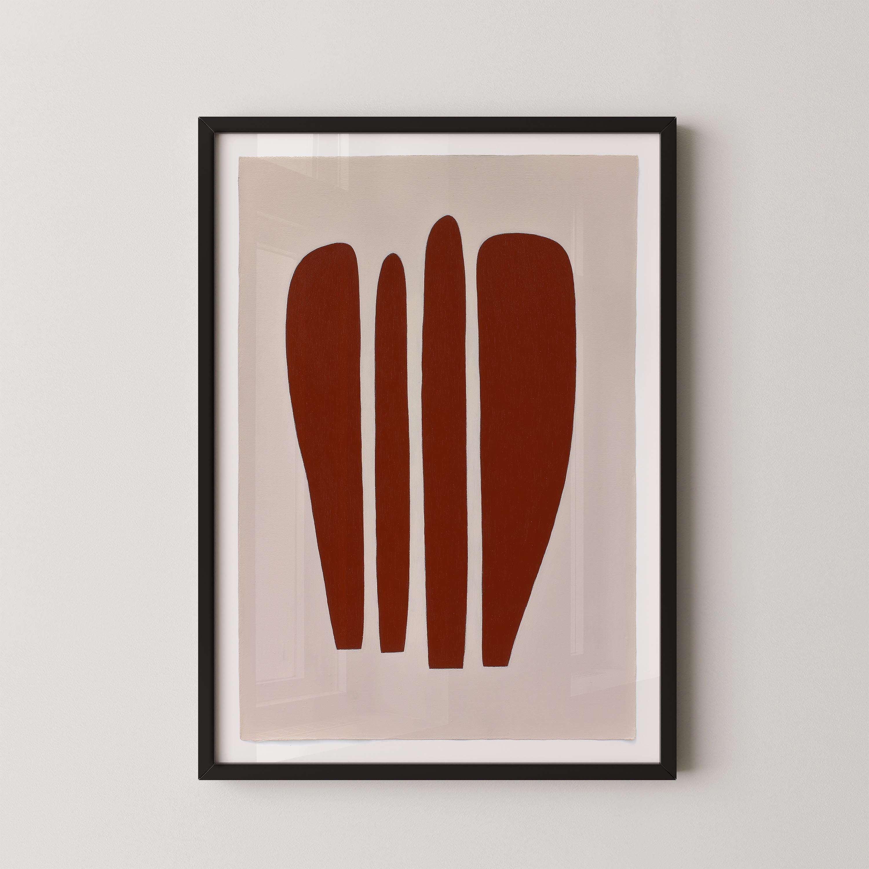 a framed abstract artwork with a minimalist design.