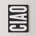 a framed poster with the word "CIO" prominently displayed in large white letters.